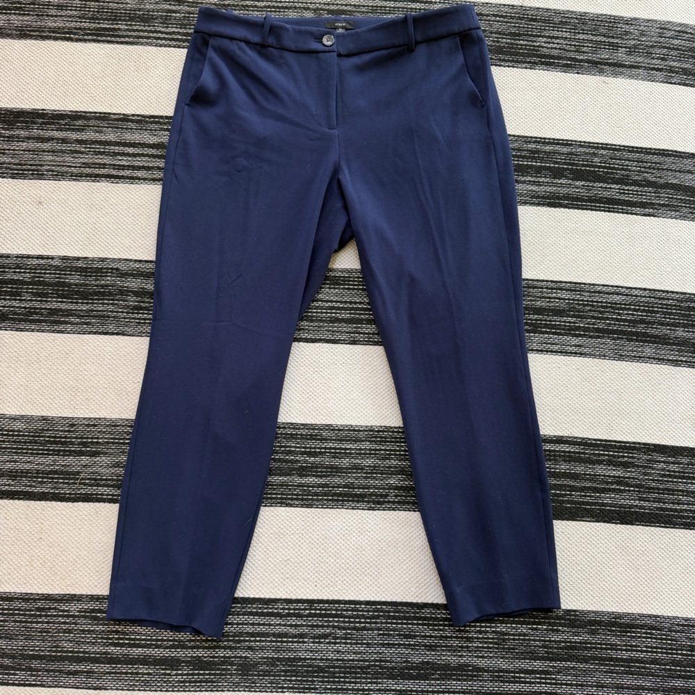 J. Crew Women's Dark Navy Strait Leg‎ Stretchy Work Pants Size 16